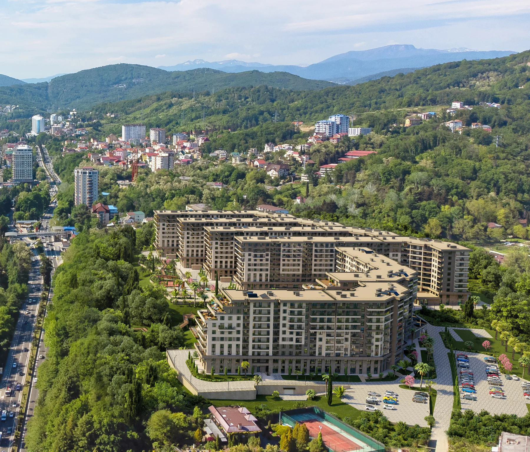 Greenmont среди зелени, между морем и горным рельефом Сочи